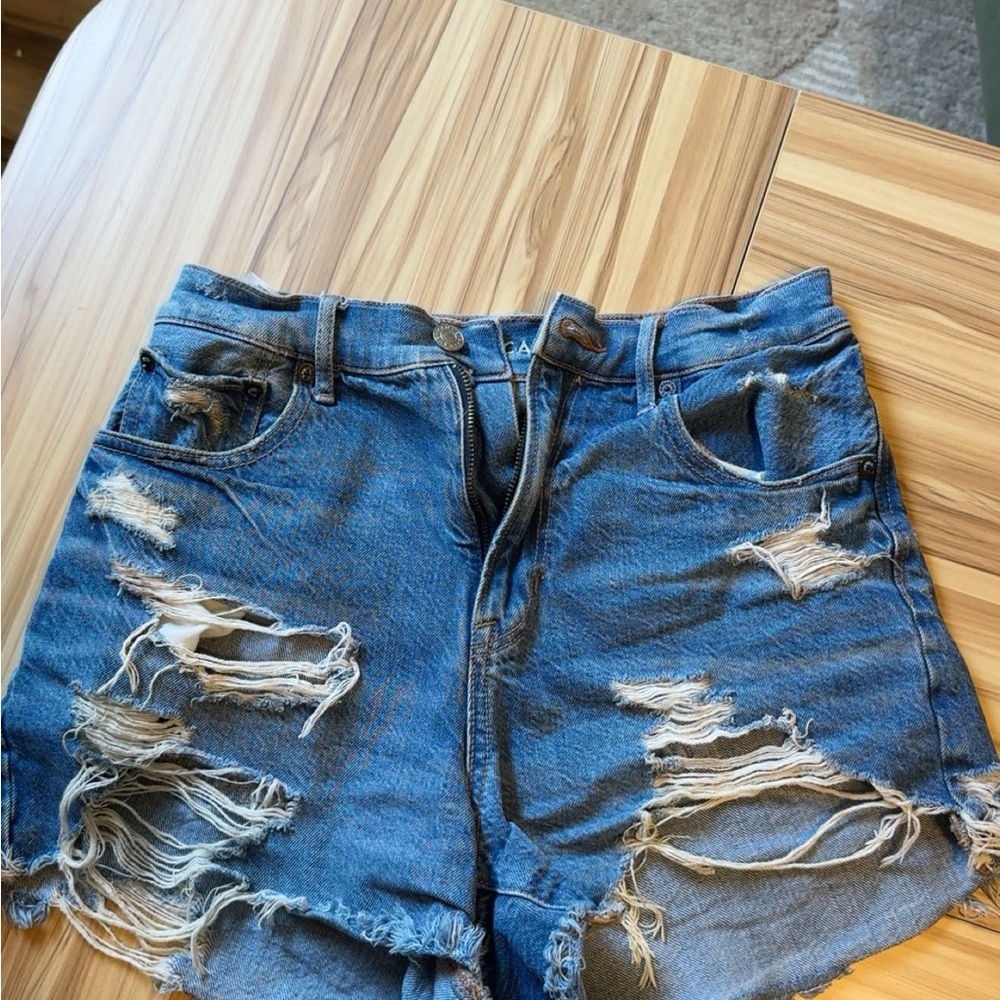 American Eagle Blue Distressed Jean Shorts